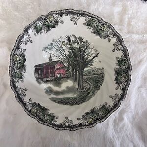 Johnson Bros Friendly Village England Vintage Autumn Mist Serving Bowl